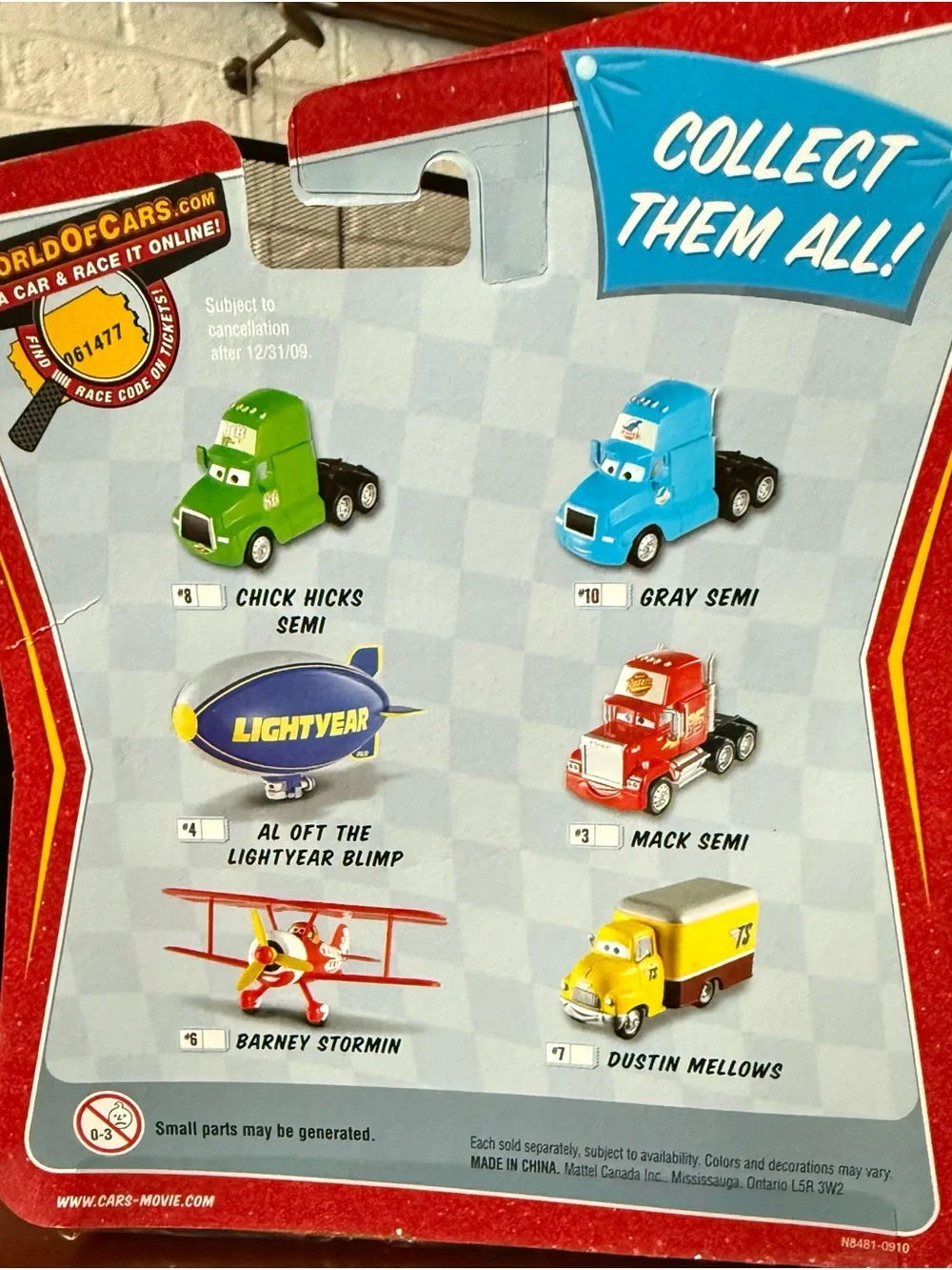 Disney/ Pixar/ Mattel Cars Race O Rama Mega Size Blue Semi Truck